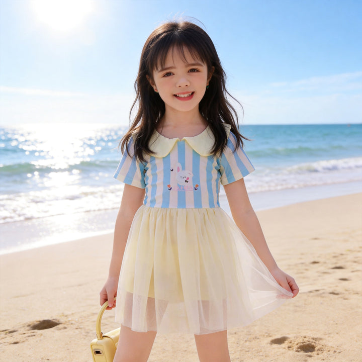 Women's tulle dress with cute collar Mune Fashion