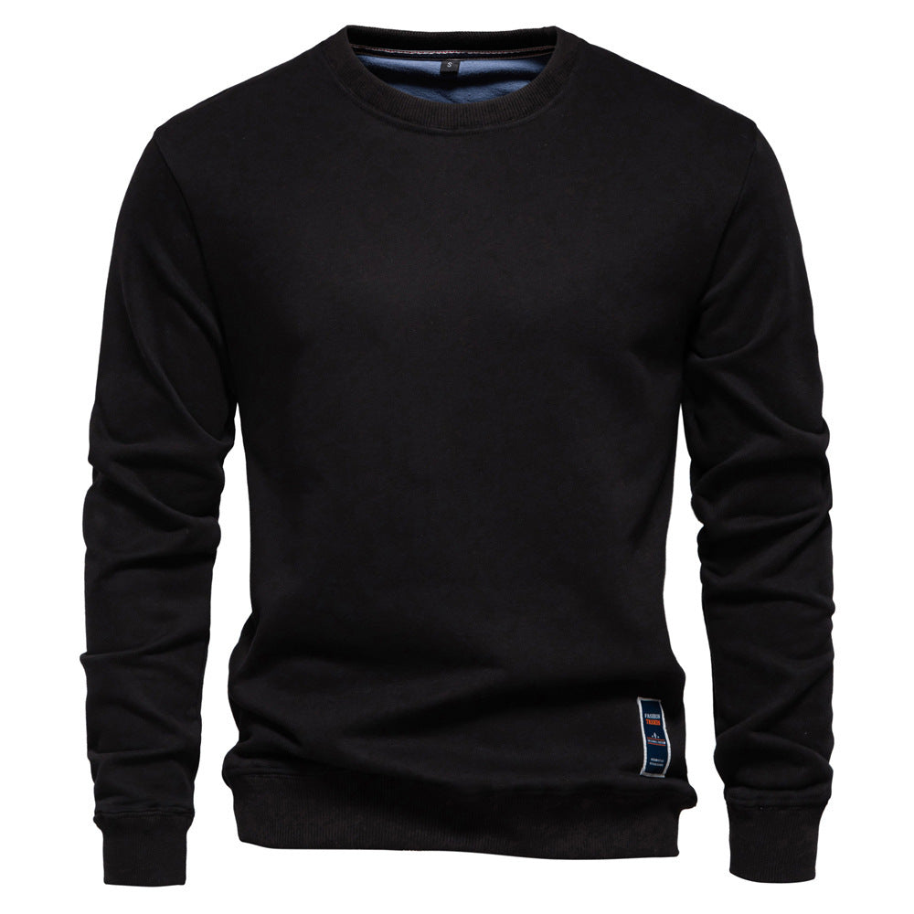 Men's classic crew neck sweatshirt made of heavy cotton blend with fleece inner side and ribbed cuffs Mune Fashion