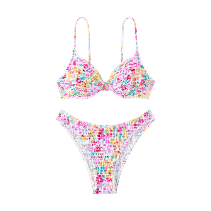 Women Colorful Push-Up Bikini with Floral Design Mune Fashion