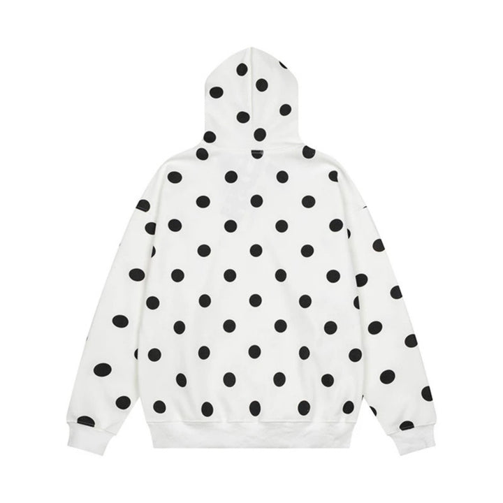 Women’s Oversize Hoodie with Polka Dot Allover and Kangaroo Pocket Mune Fashion