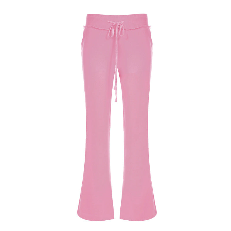 Women's tailored jersey flared lounge pants with drawstring, high comfort waistband, and side slip pockets Mune Fashion