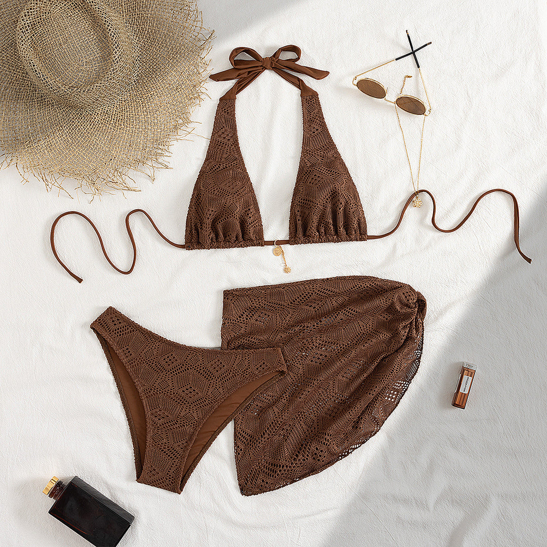 Women’s Crochet Bikini Set with Stylish Skirt Mune Fashion