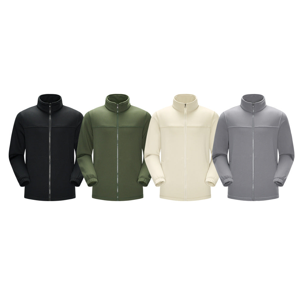 Men's technical fleece jacket with high stand-up collar, full zip and elastic cuffs Mune Fashion