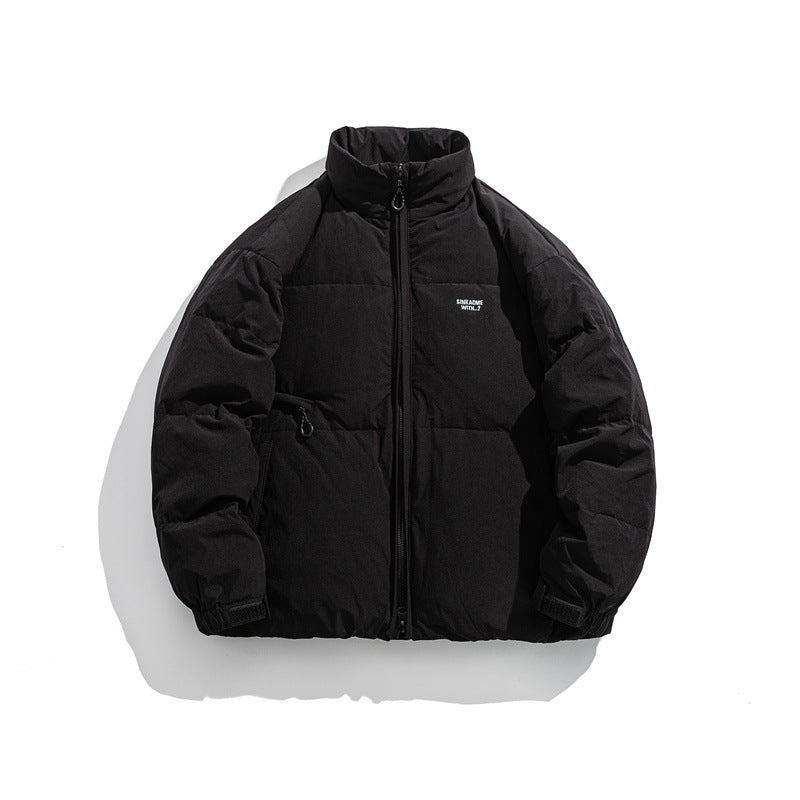 Men's Padded Short Thermal Jacket with High Stand-Up Collar and Adjustable Velcro Cuffs Mune Fashion