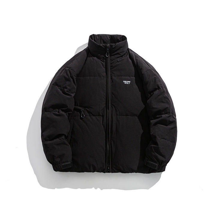 Men's Padded Short Thermal Jacket with High Stand-Up Collar and Adjustable Velcro Cuffs Mune Fashion