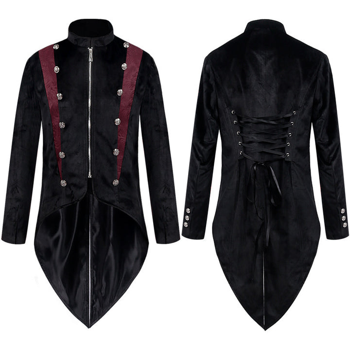 Men's embroidered tailcoat with swallowtail, embroidered lapel and ornamental cuff trim Mune Fashion