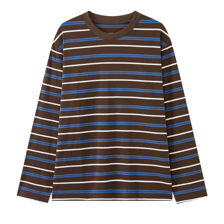 Women Oversized Long Sleeve Shirt with Striped Pattern Mune Fashion
