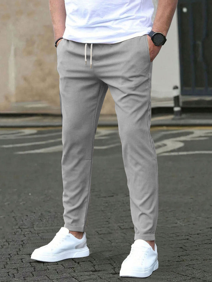 Men's Slim-Fit Jogging Pants with Drawstring, Side Pockets, and Narrow Ankle Hem Mune Fashion