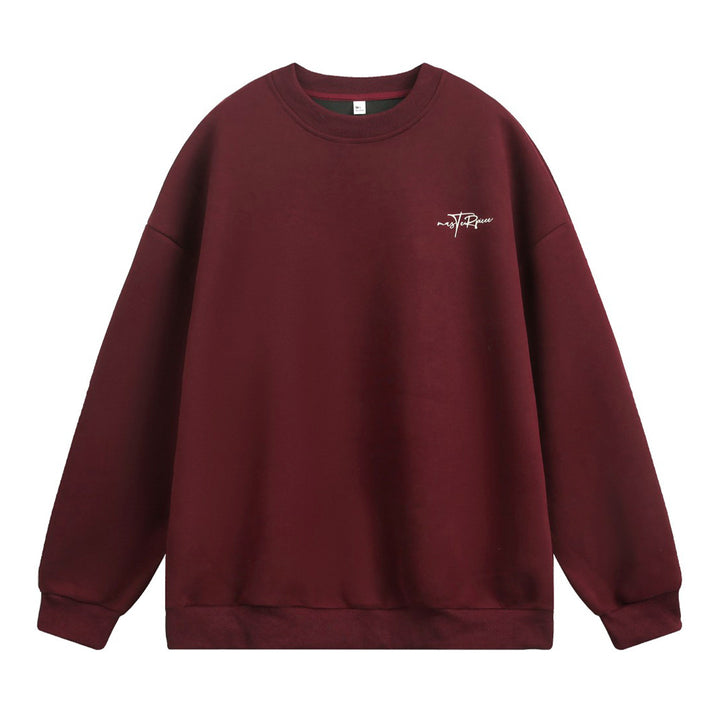 Unisex Boxy Sweatshirt with minimal script embroidery and ribbed hem Mune Fashion