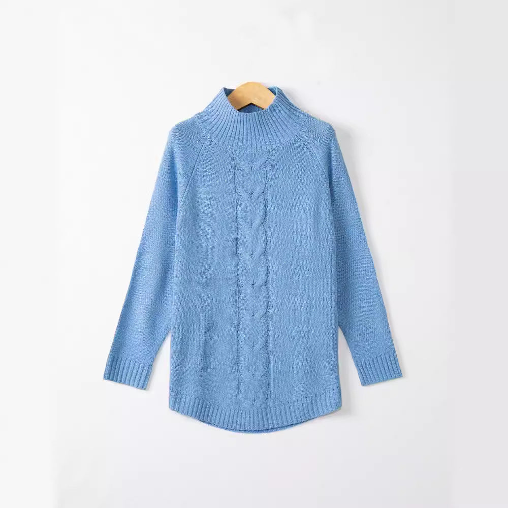 Women’s turtleneck sweater with cable pattern and raglan sleeves Mune Fashion