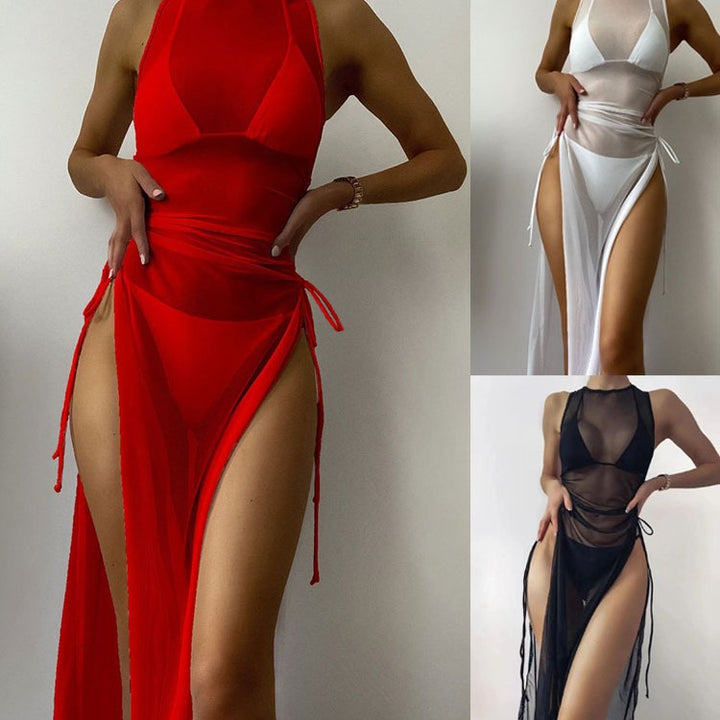 Women's beach dress with asymmetrical wrap design Mune Fashion