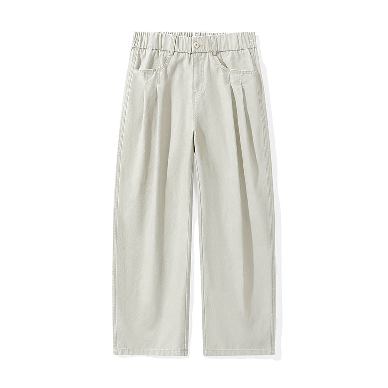 Damen Weite High‑Waist Stoffhose mit Bundfalten und elastischem Saum Mune Fashion