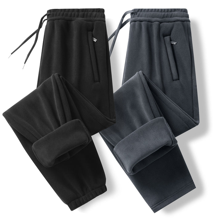 Men's Fleece Jogging Pants with Elastic Waistband, Drawstring and Ribbed Cuffs Mune Fashion