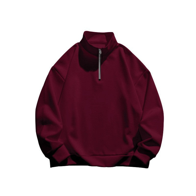 Unisex oversized sweatshirt with half zipper and stand-up collar made of soft cotton blend Mune Fashion