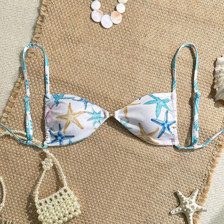 Women's Triangle Bikini with Maritime Star Pattern Mune Fashion