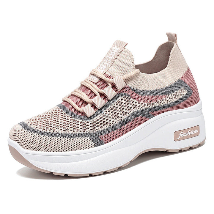 Women Sporty Sneakers with Breathable Knit Surface and Flexible Sole Mune Fashion