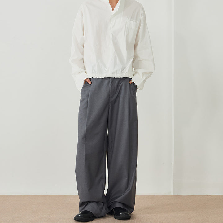Men's Elegant Palazzo Pants made of flowing twill with extra wide leg Mune Fashion