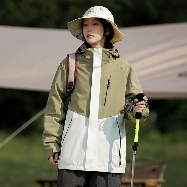Men's Two-Tone Wind and Water-Repellent Softshell Jacket with Hood Mune Fashion