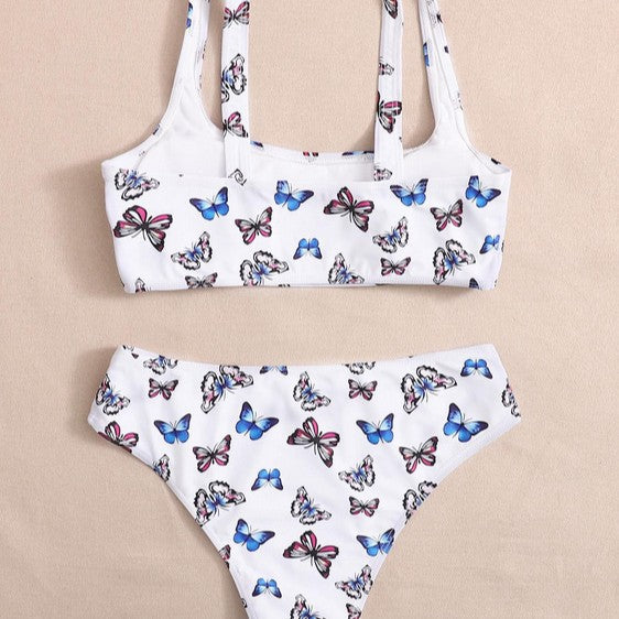Women’s Sporty Bikini Set with Playful Butterfly Pattern Mune Fashion