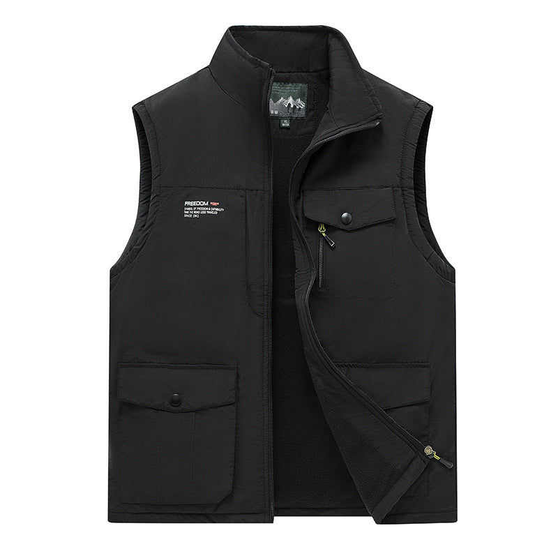 Herren Gefütterte Utility-Weste mit Teddyfutter und Multifachtaschen Mune Fashion