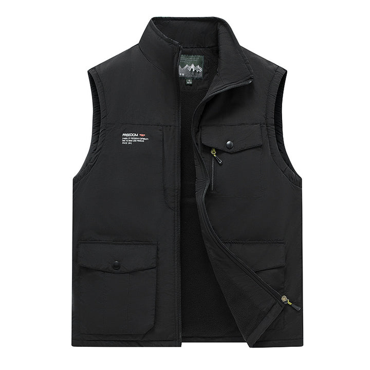 Herren Gefütterte Utility-Weste mit Teddyfutter und Multifachtaschen Mune Fashion