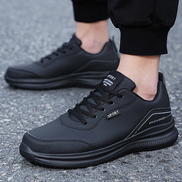 Men's trendy casual lace-ups made of water-repellent synthetic leather with shock-absorbing EVA sole and padded entry Mune Fashion