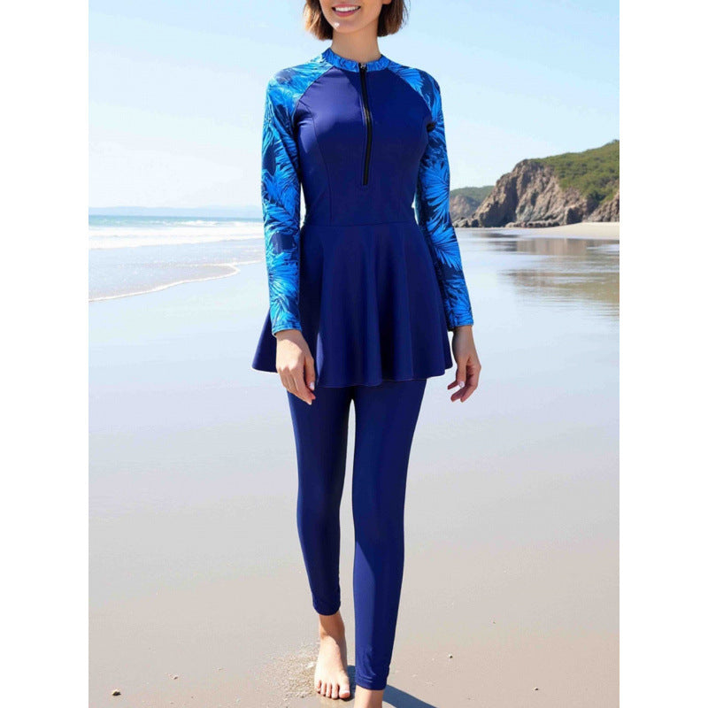 Ladies UV Protection Surf Suit with stylish ruffle Mune Fashion
