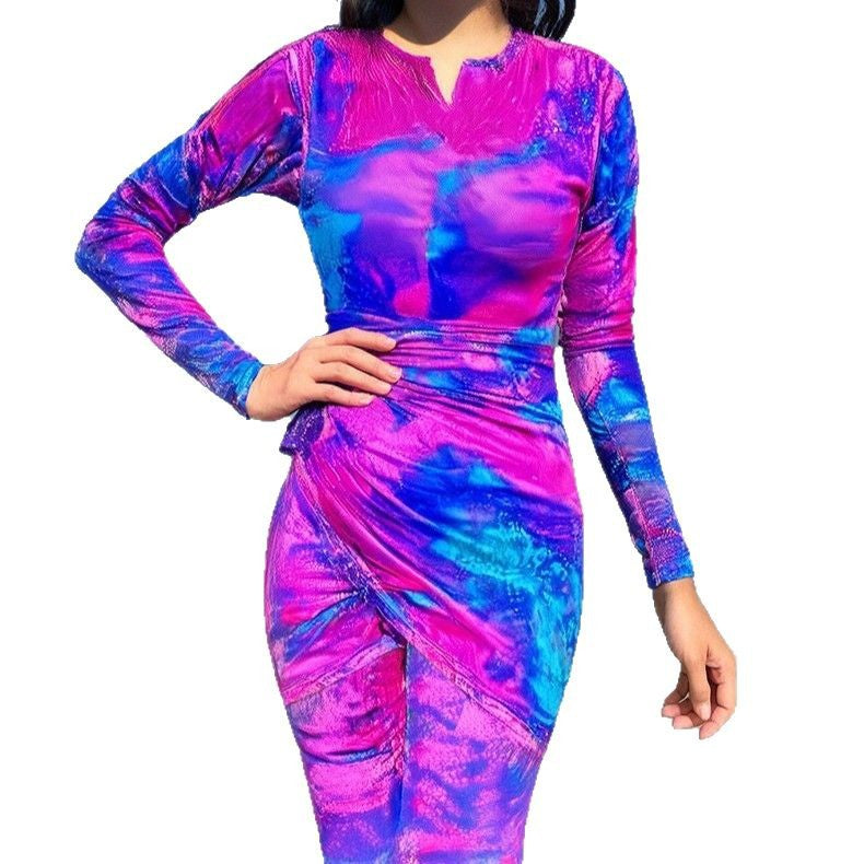 Women's Sporty Long Sleeve Swimsuit with Shaping Design Mune Fashion