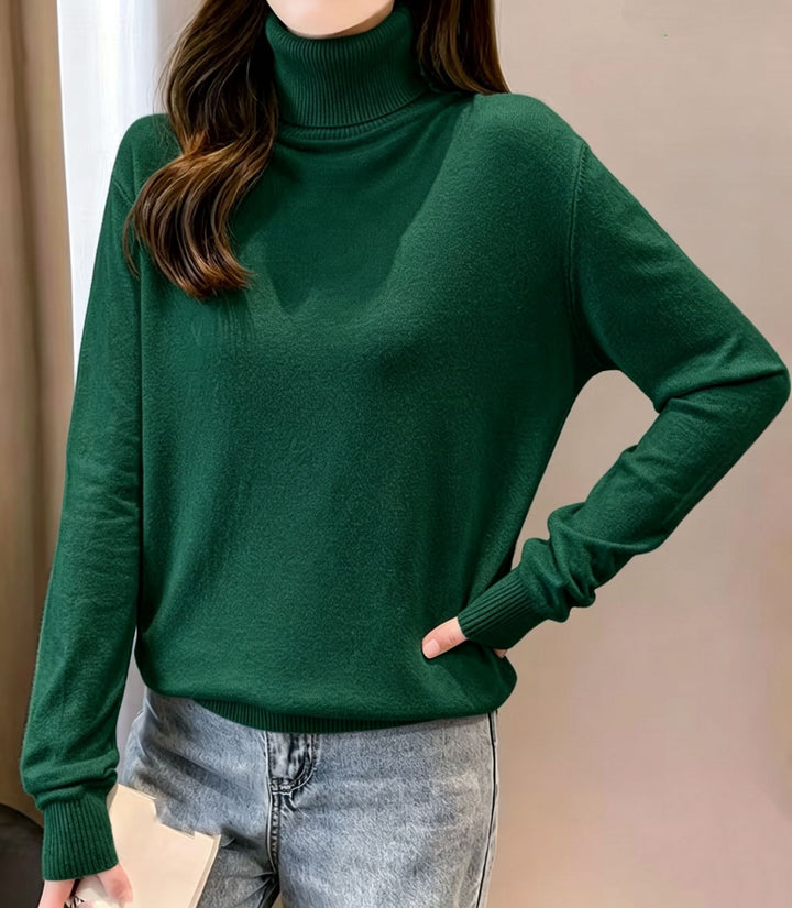 Women's turtleneck sweater with dropped fit and ribbed cuffs Mune Fashion
