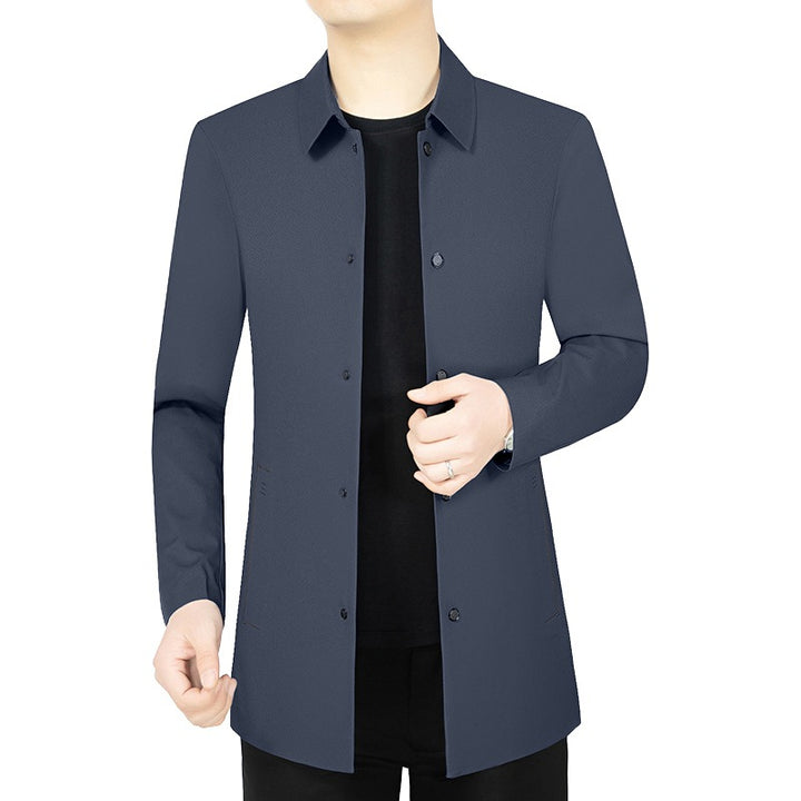 Men's lightweight unlined city coat in shirt jacket style with minimalist button placket Mune Fashion
