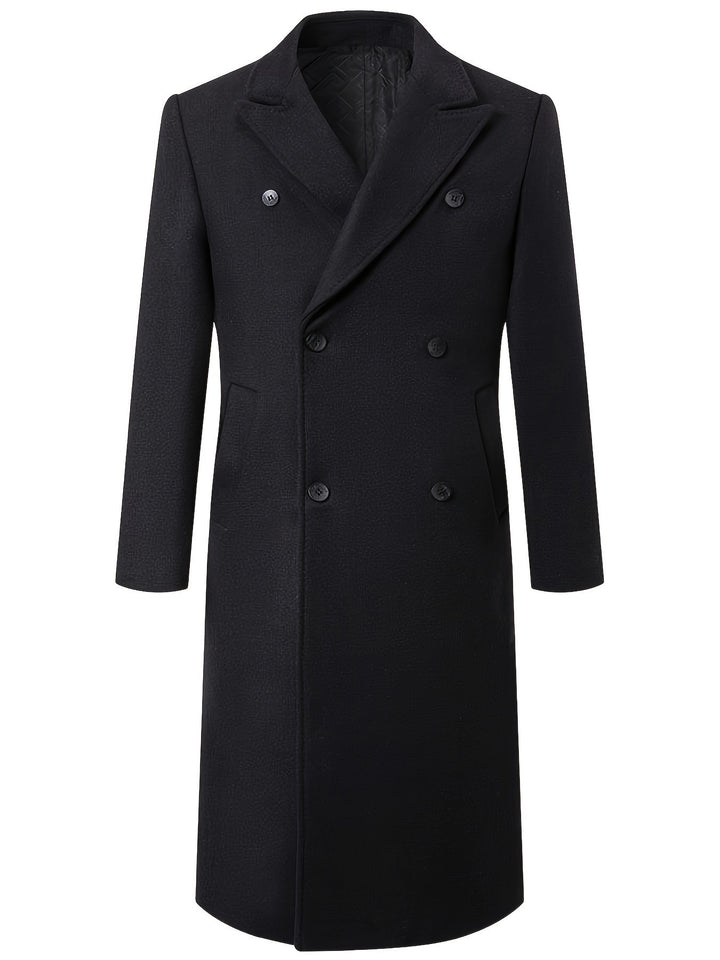 Men's Double-Breasted City Coat made of Wool Blend with Tailored Silhouette Mune Fashion