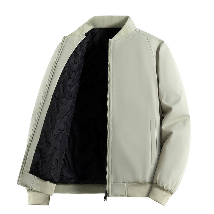 Men's Minimalist Tech Bomber Jacket with Thermally Insulated Quilted Lining and Concealed Zipper Mune Fashion