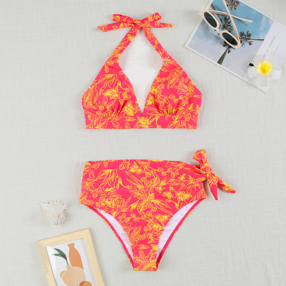 Ladies Bikini Set with playful halter top and high-cut bottom Mune Fashion