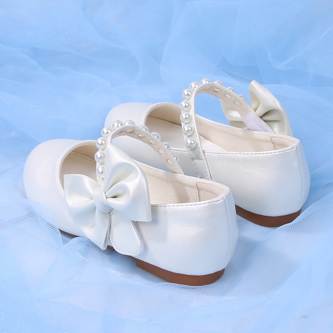 Girls Ballerina Shoes with Pearls and Bows Mune Fashion