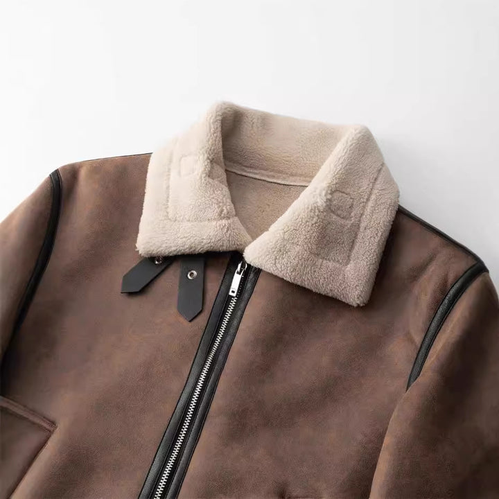 Men's Faux Leather Bomber Jacket Mune Fashion