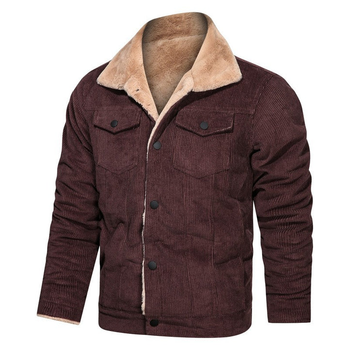 Men's cord jacket with teddy lining and snap button closure Mune Fashion