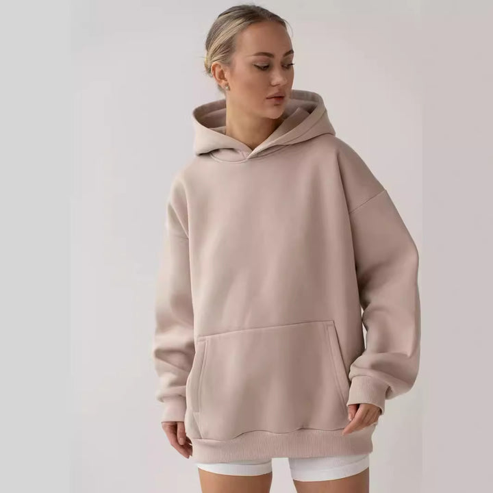 Women's oversized hoodie with kangaroo pocket and dropped-shoulder cut Mune Fashion