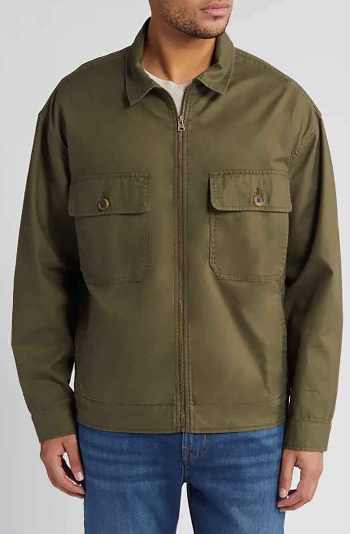 Men's overshirt in workwear style with full zip and patch chest pockets Mune Fashion