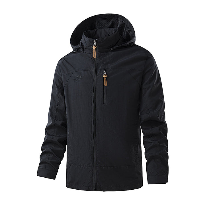 Men's Ultralight Outdoor Hooded Jacket with Mesh Lining, Chest Zipper and Adjustable Cuffs Mune Fashion