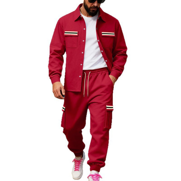 Men's Urban Two-Piece Utility Jogging Set with Overshirt and Cargo Pants Mune Fashion