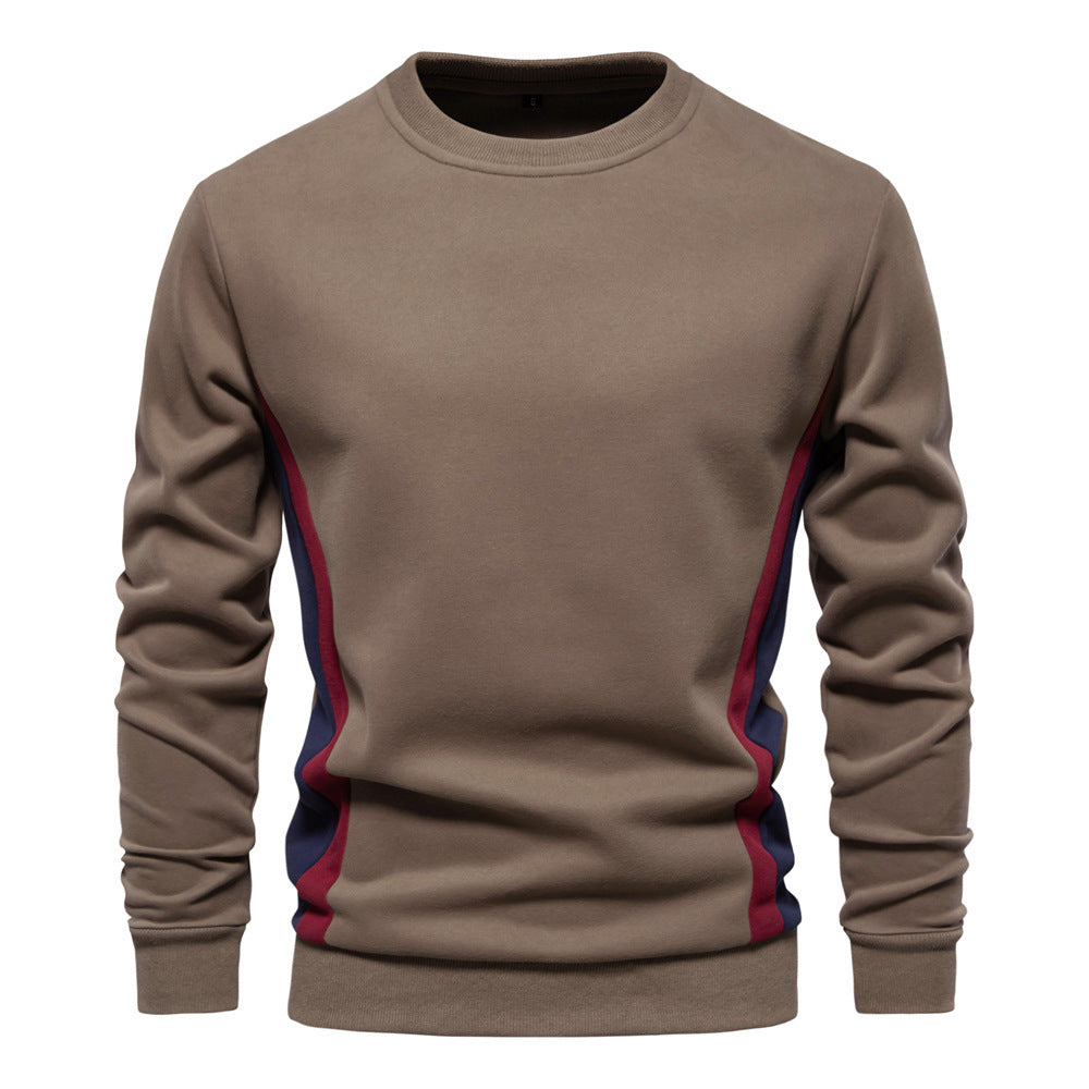 Men's round neck sweatshirt made of cotton blend with contrasting side piping and slim silhouette Mune Fashion