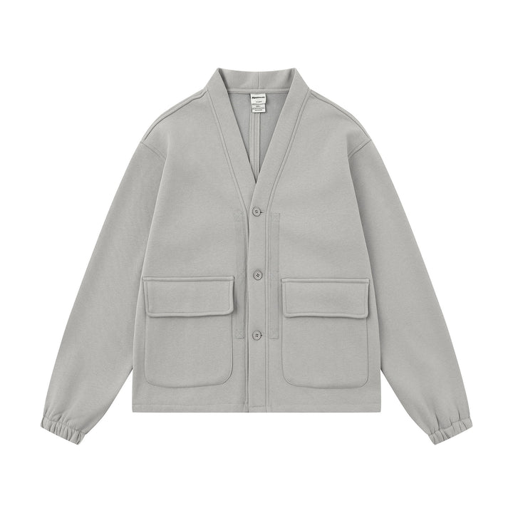 Unisex Oversize Sweat Jacket with Shawl Collar and Patch Pockets Mune Fashion