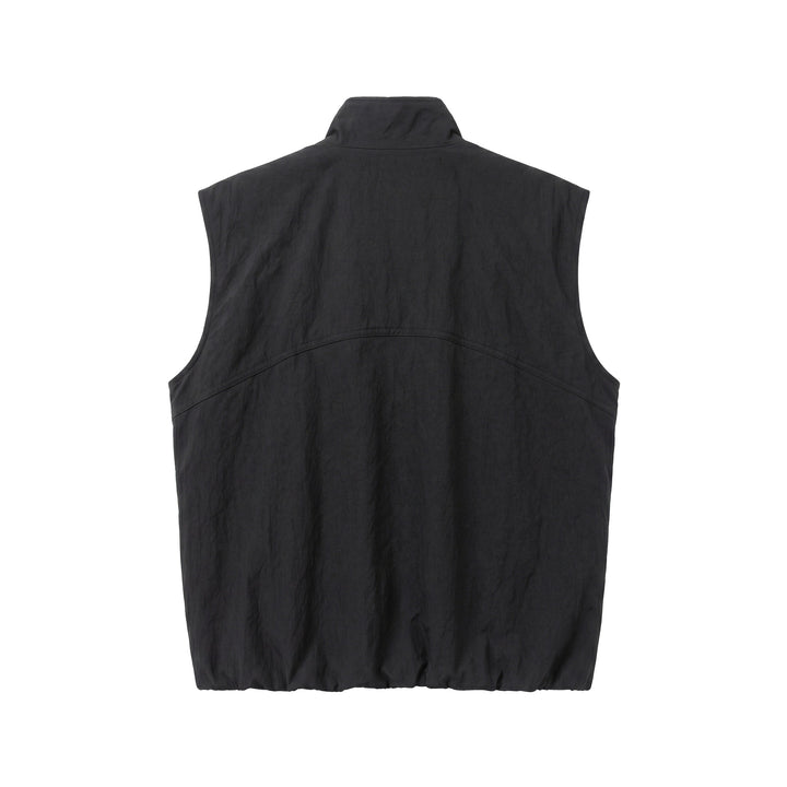Men's utility vest with high stand-up collar, snap button placket and large patch pockets Mune Fashion