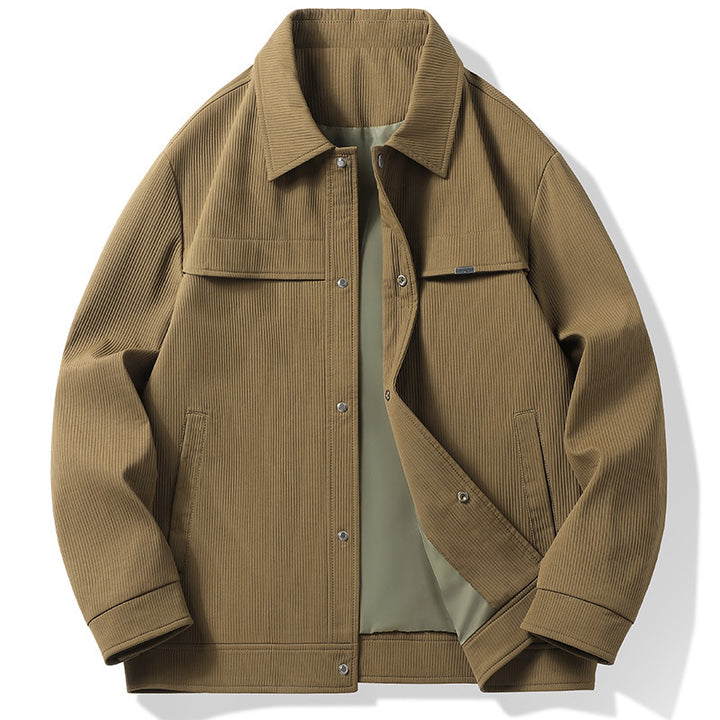 Men's corduroy overshirt jacket with snapped front, fully lined & relaxed fit Mune Fashion