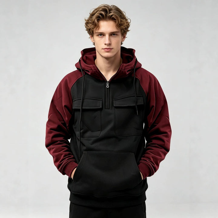 Men's Sporty Hoodie with Functional Pockets
