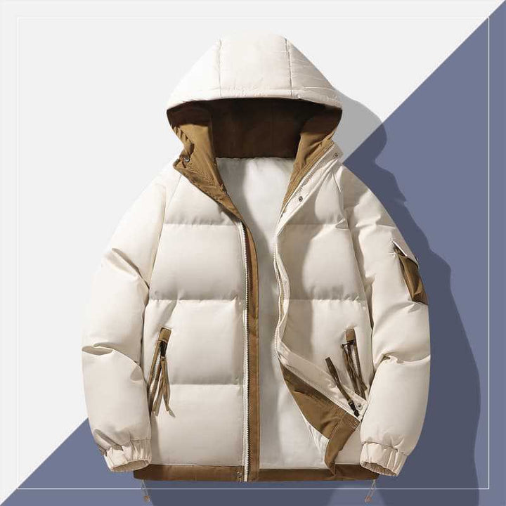 Men's urban padded anorak with hood, contrasting lining and multi pockets Mune Fashion