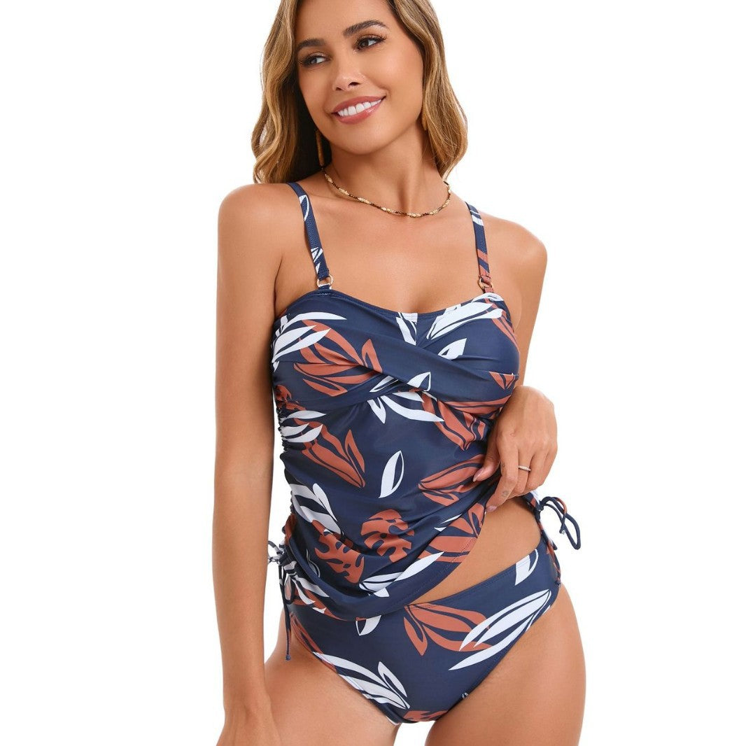 Women's one-piece swimsuit with refined ruffle details and floral design Mune Fashion