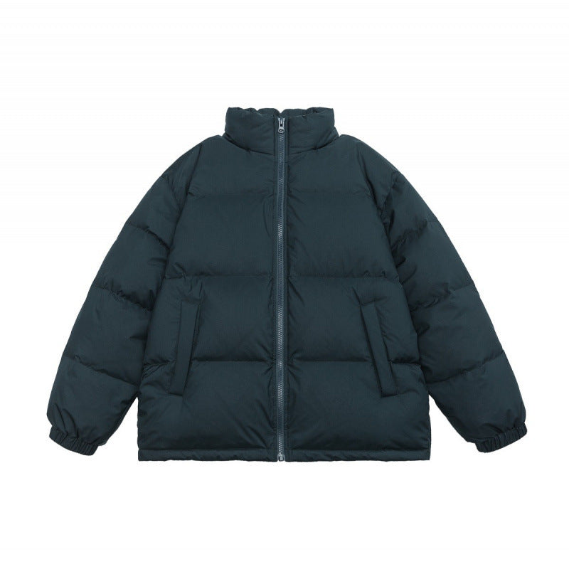 Unisex Oversize Quilted Winter Jacket with Stand Collar, Full Zip and Elastic Cuffs Mune Fashion
