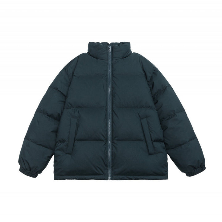 Unisex Oversize Quilted Winter Jacket with Stand Collar, Full Zip and Elastic Cuffs Mune Fashion