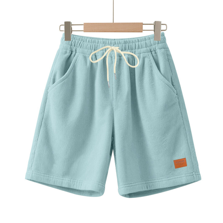 Men's casual Bermuda shorts made of finely structured cotton blend with elastic waistband and drawstring Mune Fashion